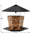 Jealoeur Bird Feeders for Outdoors Hanging Bird Feeder Wild Birds Seed, Black 1 Black