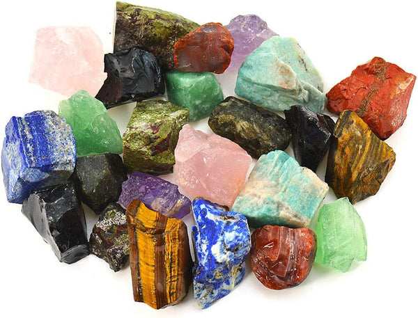 1 lb Bulk Rough Madagascar Stones Mix Large 1" Natural Raw Stones for Tumbling, Cabbing, Fountain Rocks, Decoration,Polishing, Wire Wrapping,