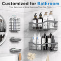 Shower Caddy 5 Pack,Adhesive Shower Organizer for Bathroom Storage&Home Decor&Kitchen,No Drilling,Large Capacity,Rustproof Stainless Steel