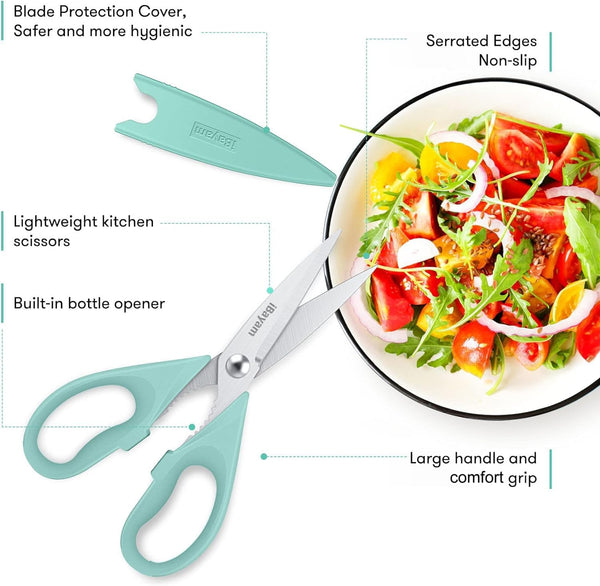 Kitchen Shears, Ibayam Kitchen Scissors All Purpose Heavy Duty Meat Poultry Shears, Dishwasher Safe Food Cooking Stainless Steel Utility Scissors,