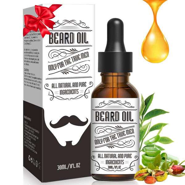 Beard Growth Oil for Men - Beard Conditioner Oil Rich in JOJOBA Oil & Sweet Almond Oil Multiple Natural Extracts - Beard Softener and