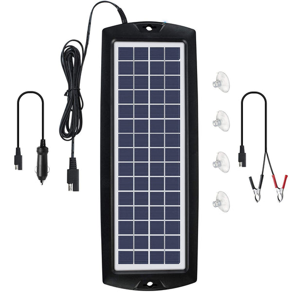 Sunway Solar Solar Car Battery Trickle Charger & Maintainer 12V Solar Panel Power Kit Portable for Car Automotive RV Marine Boat Motorcycle Truck