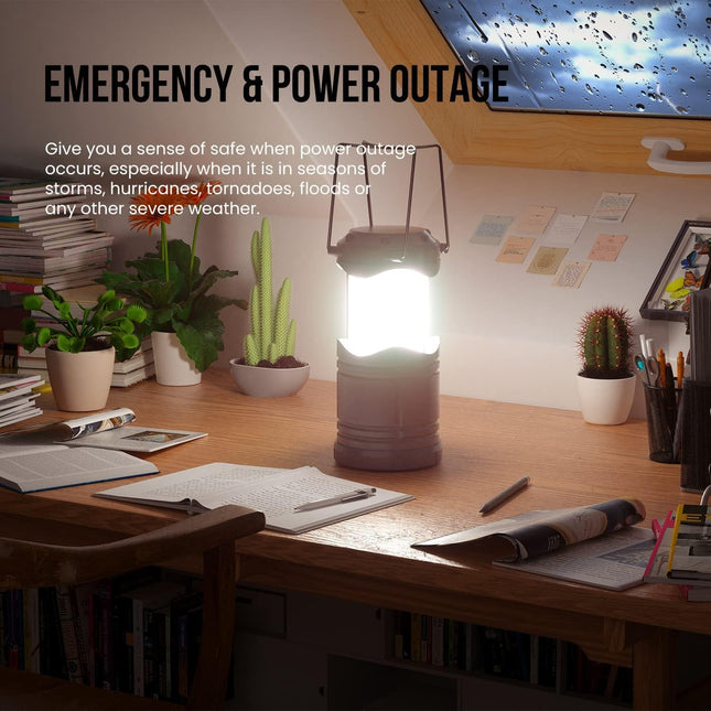 Lichamp LED Camping Lantern, 4 Pack Battery Powered Flashlight for Power Outages