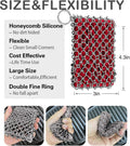 Herda 316L Cast Iron Scrubber Cleaner, Large Cast Iron Chain Mail Scrubber - Chainmail Scrubber Sponge - Metal Skillet Scrubbing, Wok, Dutch Oven