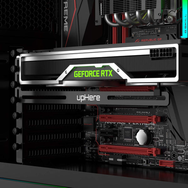 upHere Graphics Card GPU Brace Support Video Card Sag Holder/Holster Bracket, Anodized Aerospace Aluminum, Single or Dual Slot Cards