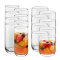 Libbey Ascent Tumbler & Rocks Drinking Glasses Set of 16, Clear Glass Cups | 16.25 oz & 12.25 oz Capacities Glasses for Water, Juice, Cocktails,