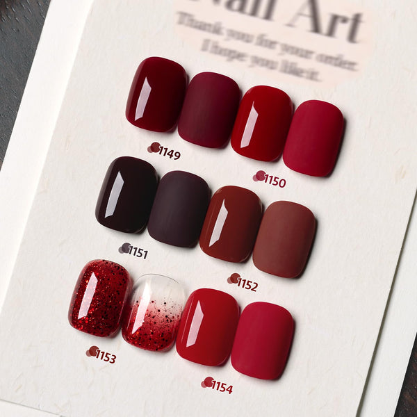 GAOY Burgundy Red Gel Nail Polish Set, Dark Cherry Wine Red Colors | Pigmented, Opaque, Long Lasting, Easy to Apply, Christmas Holiday, Salon