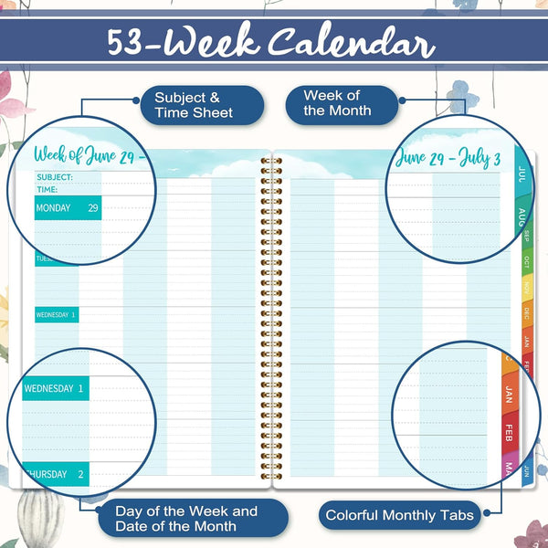 Teacher Planner 2026-2027 - Teacher Lesson Planner 2026-2027, 8.5”x11”, July 2026 - June 2027, Teacher Planner Academic Year, Colorful Monthly