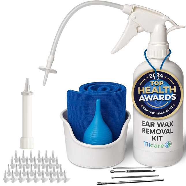Ear Wax Removal Tool by Tilcare - Ear Irrigation Flushing System for Adults & Kids - Perfect Ear Cleaning Kit - Includes