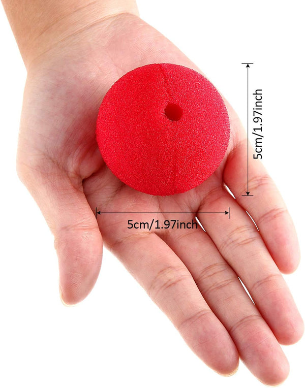 Boao 60 Pcs Red Clown Noses Bulk, Costume Foam Nose for Adults | Halloween Party Favors, Circus Carnival Dress Up, Red Foam Nose, Christmas