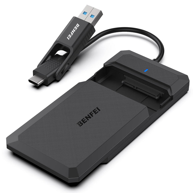 BENFEI 2.5 Inch SATA to USB Tool Free External Hard Drive Enclosure, USB Type-C/Type-A to Sata Compatible for 2.5 Inch S