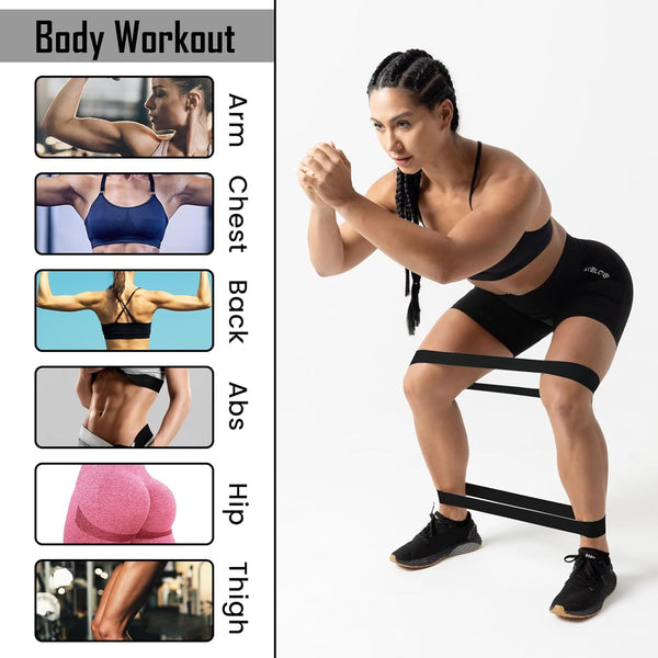 Exercise Resistance Bands for Working Out Set of 5 for Women and Men, Stretch Bands for Exercise, Physical Therapy, Arms Legs Workout, Stretching,