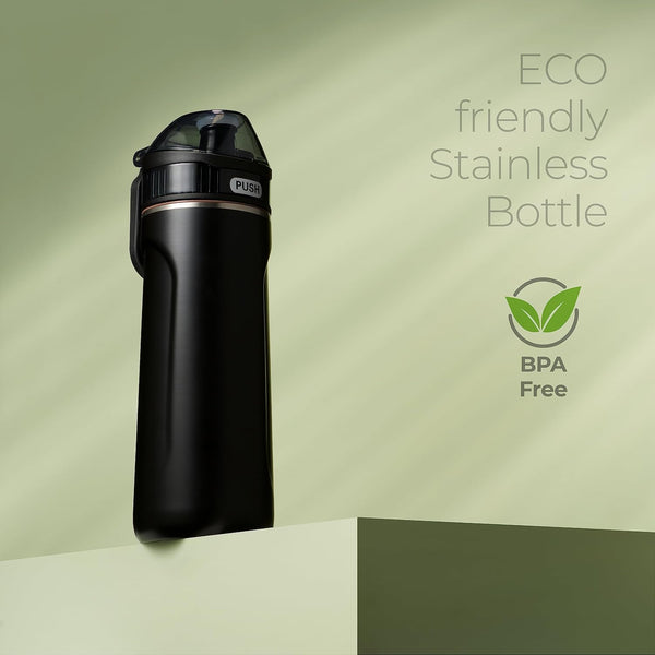 SIPX™ 18 oz Premium Stainless Steel Water Bottle with Straw Lid – Triple Insulated, Leakproof, BPA-Free – Slim, Durable Bottle for School, Gym,