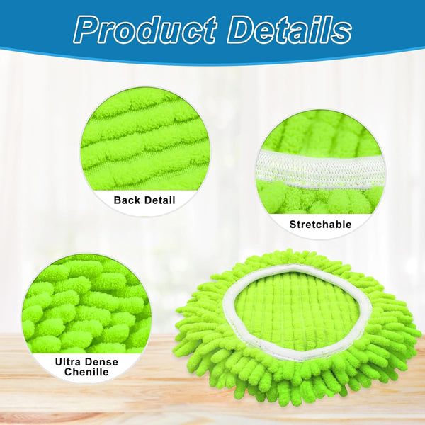 Spin Mop Heads Replacements for Ocedar Easywring 1 Tank System 3 Pack Microfiber Chenille Mop Pad Spin Mop Refill for O Cedar Mop Head Replacement