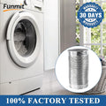 Funmit Dryer Vent Hose Kit - 4 In Diameter by 5 Ft Length - with 2 Stainless Steel Worm Clamp - Flexible Universal Aluminum Foil Non-Insulated -