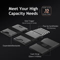 Slim Card Holder Wallet for Men, RFID Blocking Minimalist Mens Wallet, Metal Pop up Wallet with Cash Band (Black)