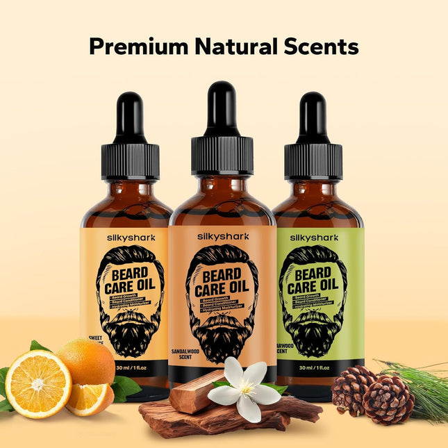 Beard Oil (3 Pack, 90Ml), Beard Growth & Conditioning Oil for Men, Hydrating Bea