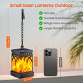 KOOPER 4 Pack Solar Lanterns Outdoor Waterproof, Upgraded Flickering Flame Modes + Constant Modes Hanging Solar Lantern Lights for Outside,