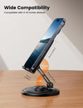 Lamicall Cell Phone Stand for Desk - [360° Rotation] Sturdy Adjustable Desktop Phone Holder, Foldable Mobile Stand, Office Desk Accessories Gifts