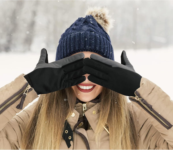 OZERO Winter Gloves for Women - Touchscreen Anti-Slip Palm Windproof Thermal Cycling Glove for Texting Hiking Driving Running