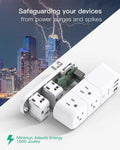 USB Outlet Extender Surge Protector - Mifaso Rotating Plug, 6 AC Multi Plug and 3 USB Ports (1 C), 1800 Joules, 3-Sided Swivel Power Strip Spaced