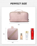 BAGSMART Makeup Bag, Travel Cosmetic Bags Water-Resistent Makeup Case for Women Portable Pouch Open Flat Make up Organizer for Toiletries,