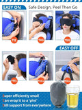 SARISUN Airplane Pillow Combo with Chin Strap, Travel Pillows for Airplanes with Sleep Eye Mask, Plane Pillow for Long Flights, Car Road Trip,