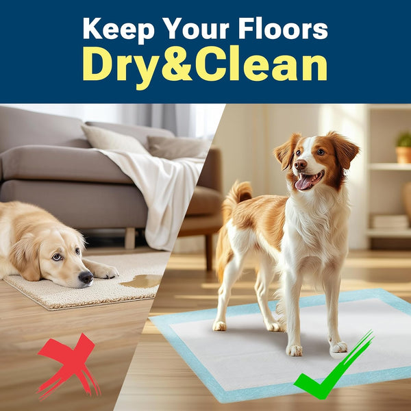 Super Absorbent Puppy Pads 28"X34" 50 Count, Quick Drying Dog Training Pee Pads, Disposable Underpads for Baby and Adults