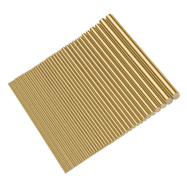 48 Pieces Brass round Rods Kit, 1Mm-8Mm in Diameter, 100Mm in Length, Sutemribor Brass Solid round Rod Lathe Bar Stock for DIY Craft Making, Knife