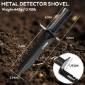 INCLY Metal Detector Shovel, Heavy Duty Double Serrated Edge Digger, Detecting Digging Tool with Sheath for Belt Mount, Gardening & Detecting
