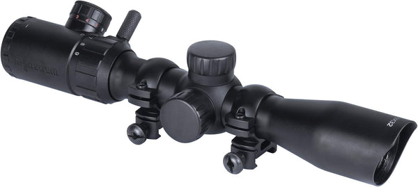 Monstrum 3-9x32 Rifle Scope with Rangefinder Reticle and Medium Profile Scope Rings | Black