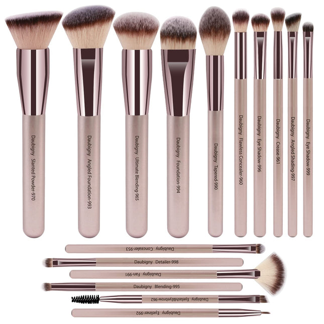 Makeup Brushes, Daubigny 16Pcs Complete Premium Synthetic Makeup Brush Set with 