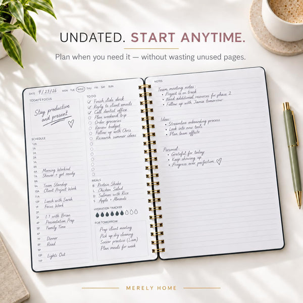 Undated Daily Planner | 8.25ÃÂ¢ÃÂÃÂ X 11.75ÃÂ¢ÃÂÃÂ to Do List Notebook | Work Productivity ADHD Organizer | Men and Women Planner |