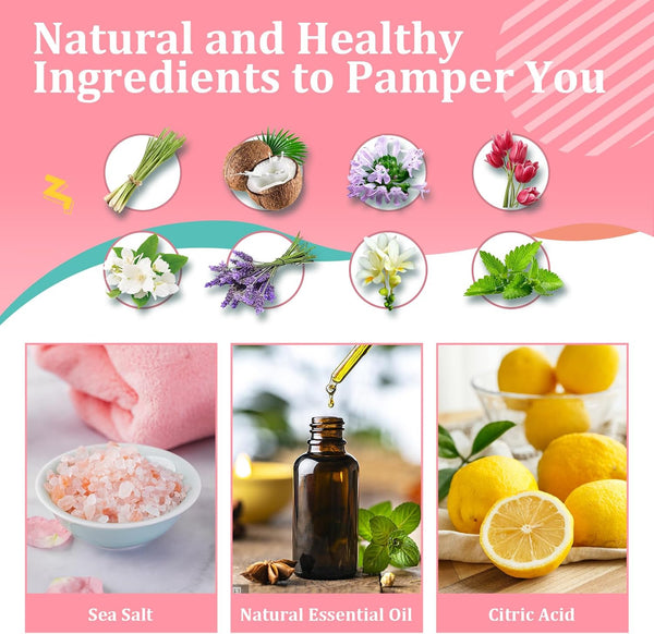 Bath Bombs for Girls Kids & Women, 8Pcs Organic Bath Bombs, Bubble Bath Self Care Valentines Birthday Christmas Gifts for Kids Girls, Mothers Day