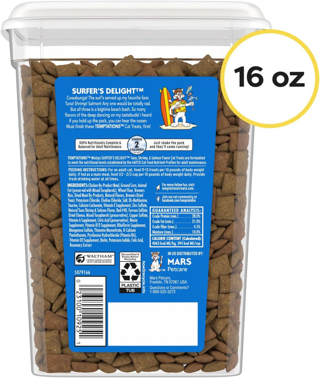 Temptations Mixups Crunchy and Soft Cat Treats Surfer'S Delight Flavor, 16 Oz. T