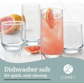 Libbey Ascent Tumbler & Rocks Drinking Glasses Set of 16, Clear Glass Cups | 16.25 oz & 12.25 oz Capacities Glasses for Water, Juice, Cocktails,