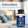 Nested Naturals Luna Sleep Supplement, Melatonin Free, Non-Habit Forming Herbal Sleep Supplement, Adult Bedtime Support, Help Sleeping