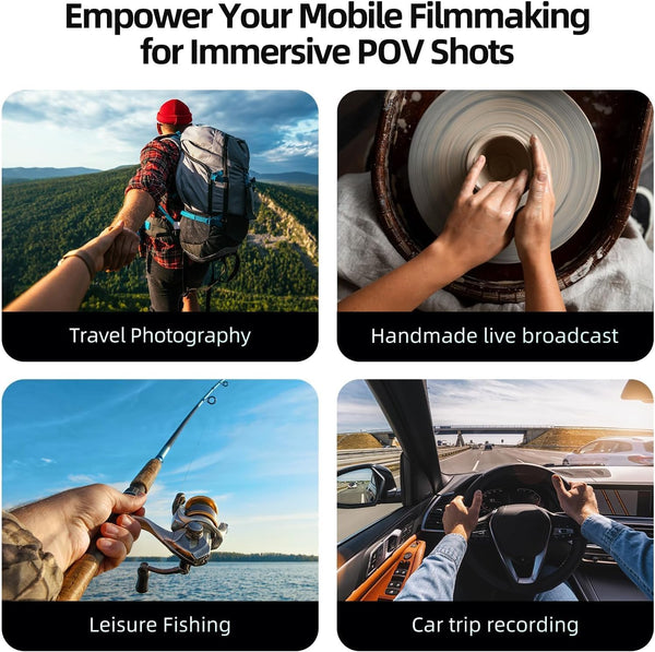 TELESIN Magnetic Neck Mount for Phones, Neck Cell Phone Holder Pov/Vlog Selfie Mount Hand Free Phone Neck Holder Chest Stand Strap Video Recording