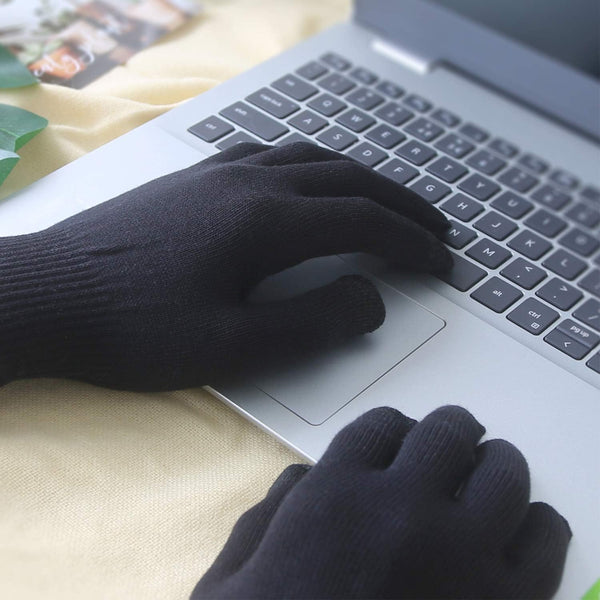 Evridwear Men Moisturizing Cotton Gloves with Touchscreen Fingertips for Eczema Beauty Cosmetic Dry Hands Sensitive Irritated Skin Therapy