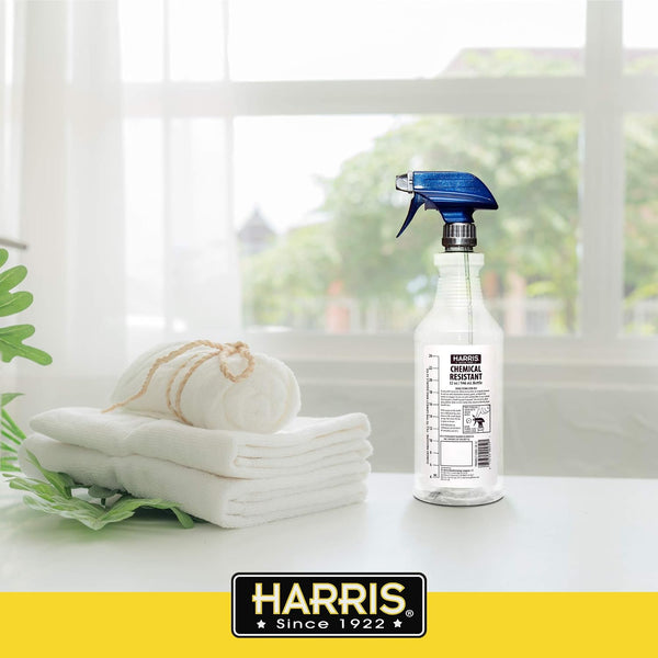 HARRIS Chemically Resistant Professional Empty Spray Bottles, 32oz (3-Pack), for Cleaning Solutions and Water 3 Count (Pack of 1)