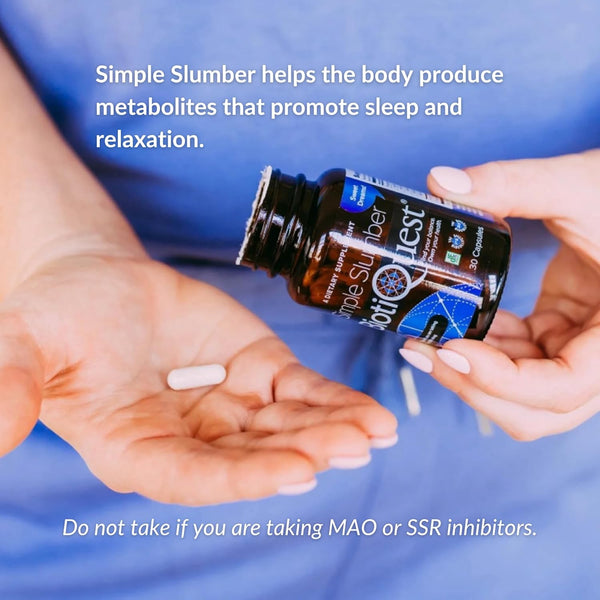 Simple Slumber Probiotics to Help Improve Sleep Quality and Gut Health, 18 Billion CFU, Non-Gmo and Gluten Free, 30 Capsules