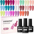 JODSONE 23 PCS Gel Polish Kit Colorful Fashion Classic Nail Gel Set 3 Bottles of Base Coat Matte and Glossy Top Coat B26