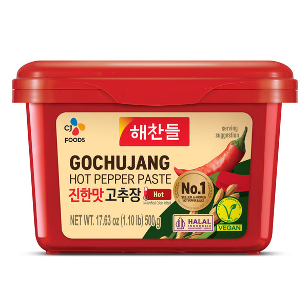 CJ Haechandle Hot Pepper Paste 500g Korean Spicy Red Chile Paste 1.1 lb., Gochujang, 17.63 Ounce