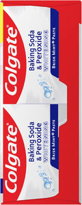 Colgate Baking Soda & Peroxide Toothpaste - Whitens Teeth, Fights Cavities & Removes Stains, Brisk Mint, 6 Ounce (Pack of 2) Mint 6 Ounce (Pack of 2)