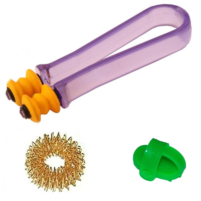 Acupressure Finger Roll Kit with Sujok Ring, Power Thumb, Reflexology Chart, and Instruction Manual - Harmony at Your Fi
