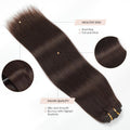 Sisily Clip in Hair Extensions Real Human Hair, 14 Inch 130G, Dark Brown, 100% Brazilian Remy Human Hair Clip in Extensions Soft Straight 7Pcs per
