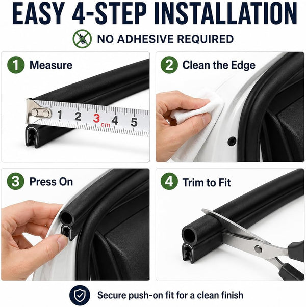 Storystore Automotive Door Weather Stripping 10 Ft EPDM Rubber Seal Strip 10 Feet