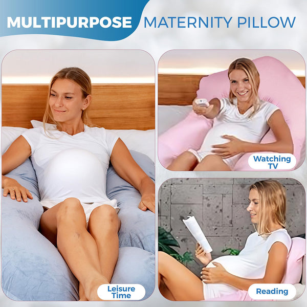 PILLANI Cooling Pregnancy Pillows for Sleeping – 57-Inch Maternity Pillow for Pregnant Women with Removable Washable Cover – Support for Back,
