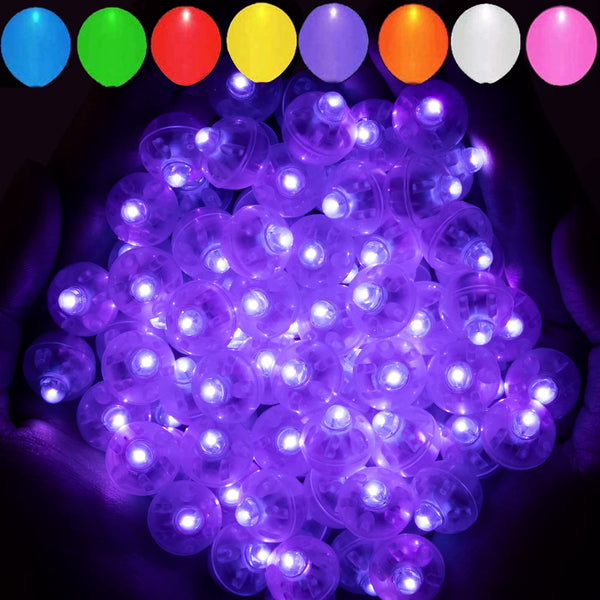 Aogist 50pcs Purple Balloon Lights,Long Standby Time Waterproof Mini Light,Battery Powered,Round LED Ball Lamp for Latex Balloon Paper Lantern