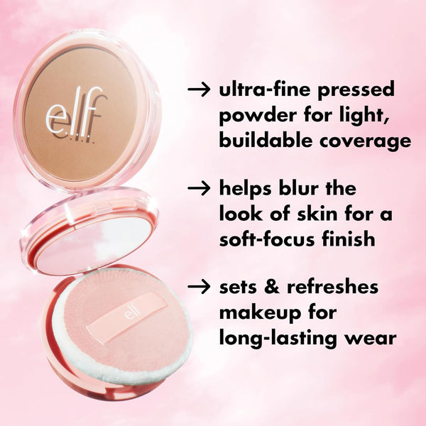E.L.F. Halo Glow Powder Filter, Ultra-Fine Finishing Powder, Smooths the Look of Pores & Fine Lines, Creates a Soft-Focus Glow, Vegan &